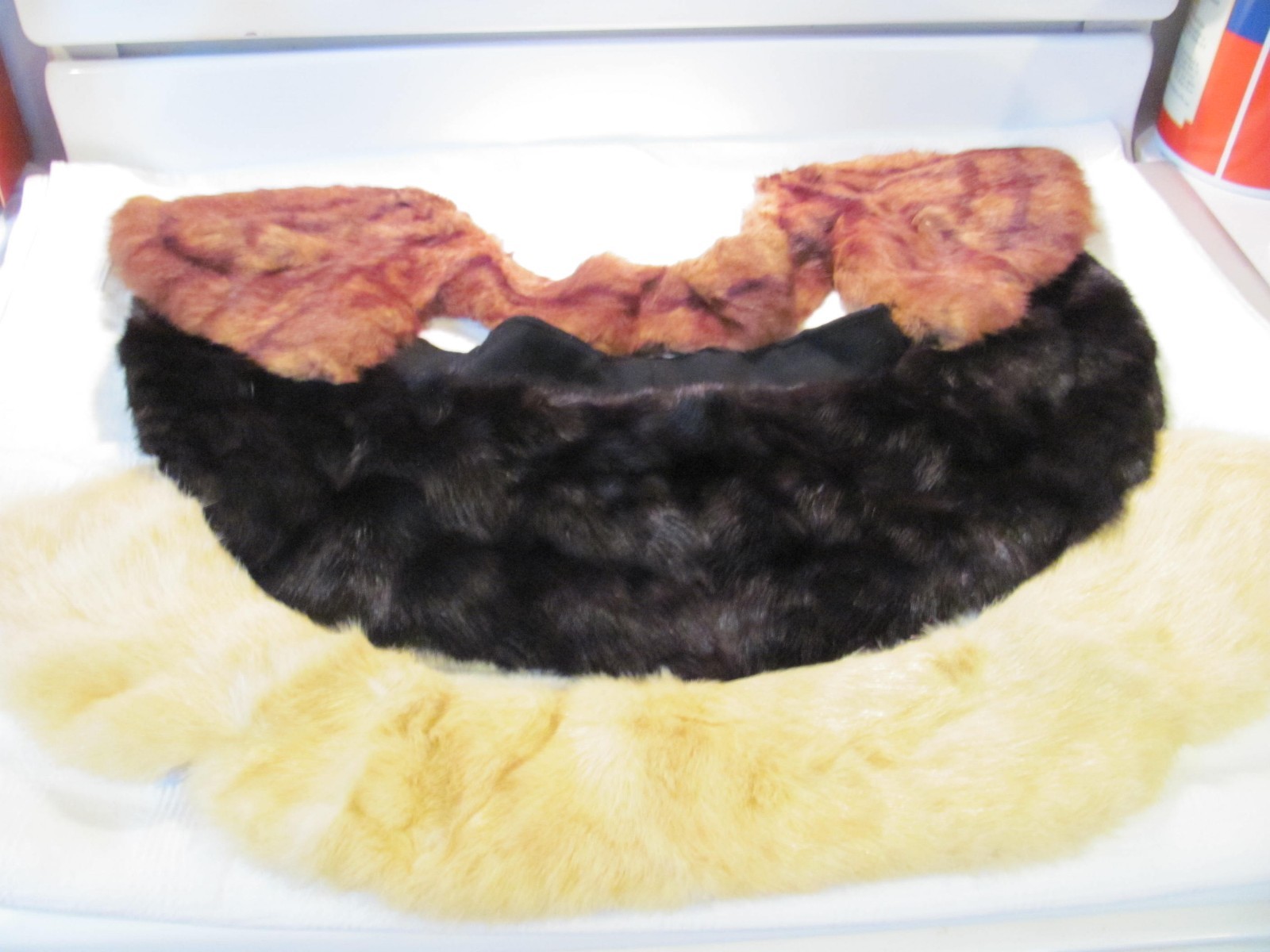 Vintage Lot (3) Mink Coat Collars Circa 1950's From Family Estate