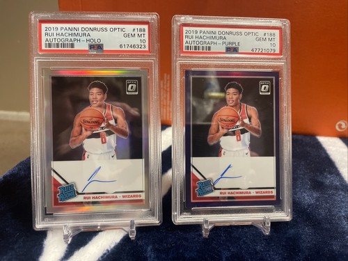 2019-20 Panini Optic #188 Rui Hachimura Purple and Holo Auto