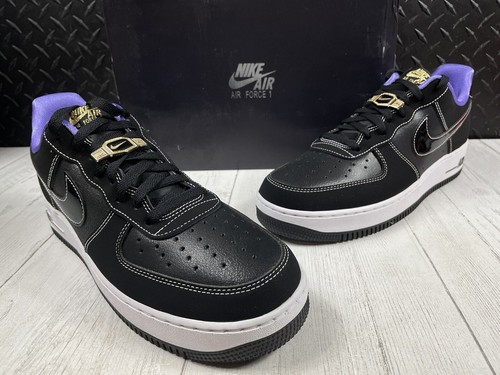 Size 11.5-New Nike Air Force 1 Low 07 LV8 EMB World Champ Lakers Mens DR9866 -001 | eBay