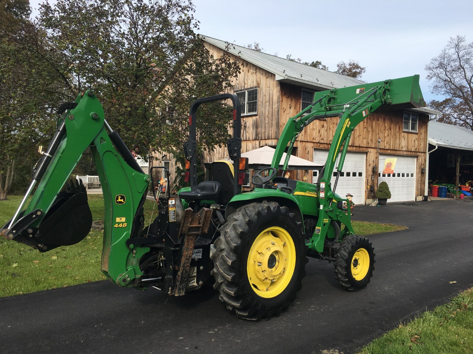 John Deere 4320 Diesel Tractor, 48 HP, 257 Hrs, 4x4, Hydro, Loader & Backhoe