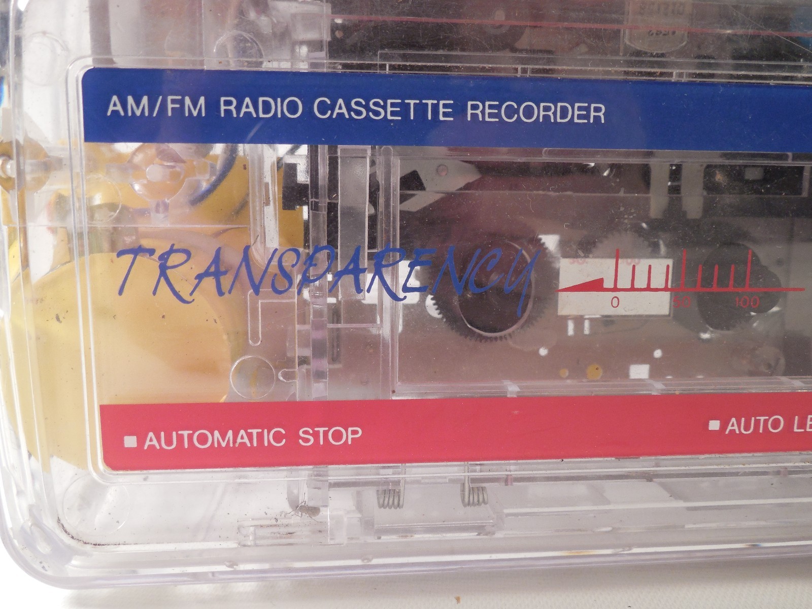Vtg Lenoxx CT-78 Transparency Colorful See-Through AM/FM Radio Cassette Recorder