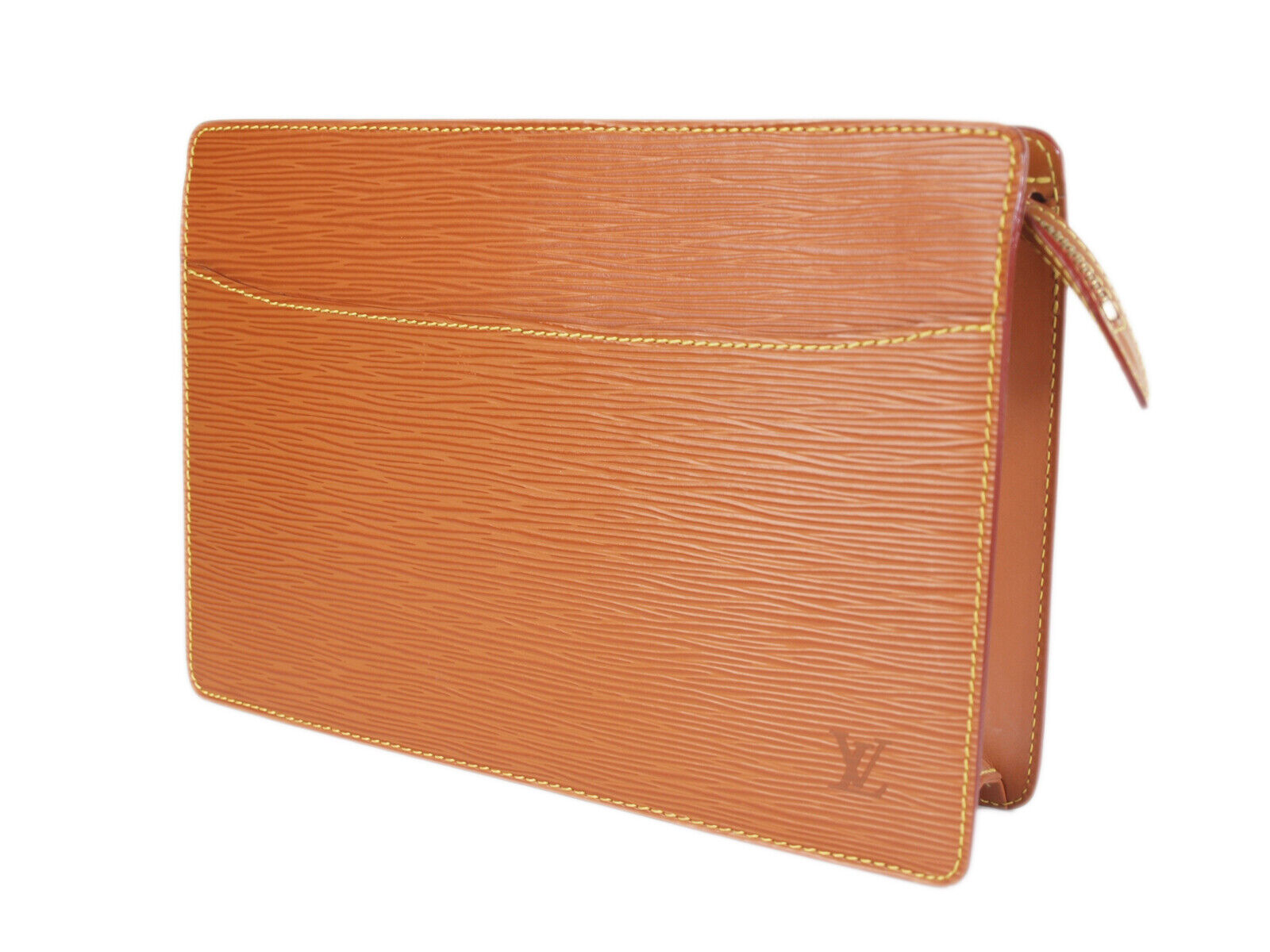 LOUIS VUITTON Pochette Homme Epi Leather Brown Clutch Bag LOUIS VUITTON Pochette Homme Epi Leather Brown Clutch Bag