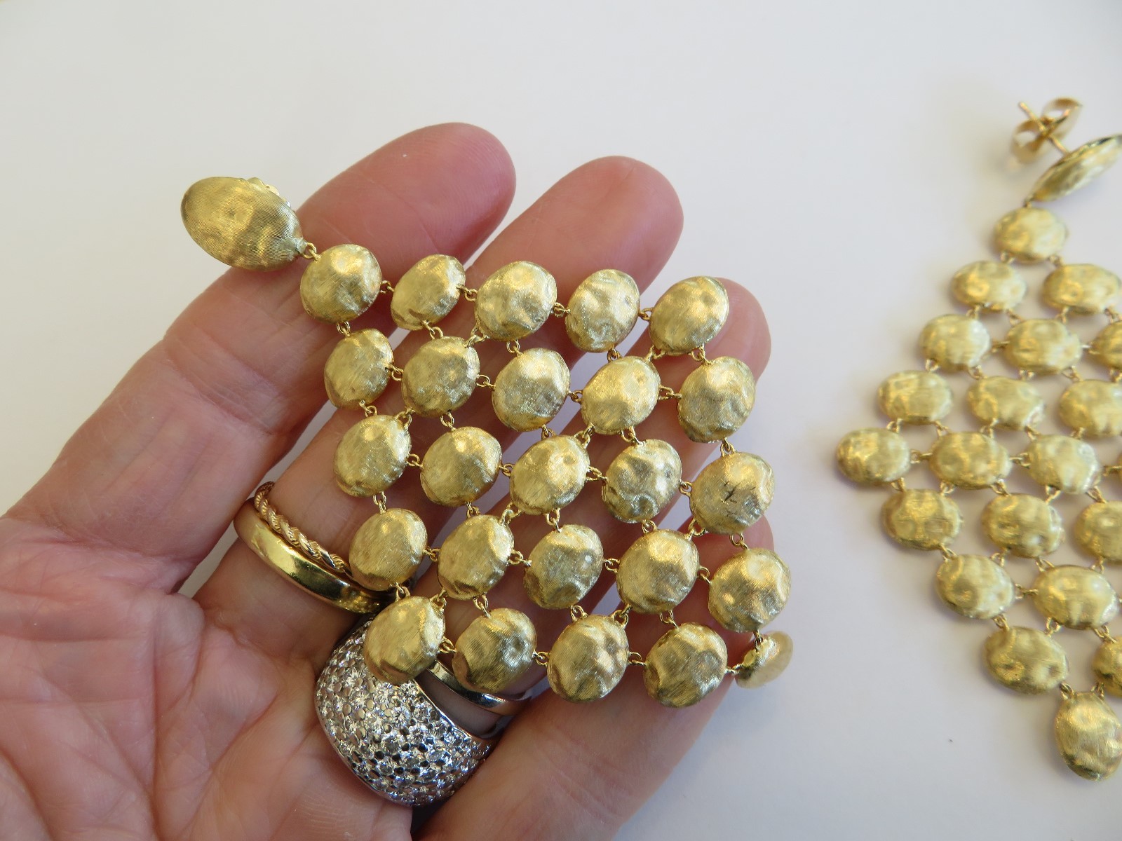 MARCO BICEGO SIVIGLIA 18K GOLD CHANDELIER EARRINGS 3 1/2 X 2