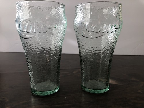 Vintage Coca Cola Green Pebbled Glass, 32 oz. Indiana Glass 2