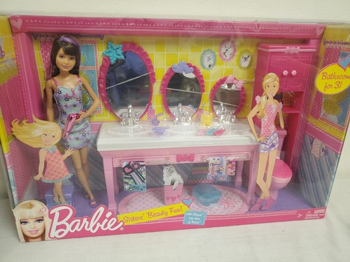 バービー人形用 洗面台セット Barbie BATH VANITY SET Barbie World Bathtime Toy Playset with 19 Dollhouse