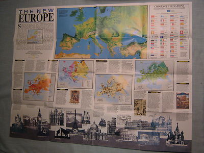 THE NEW EUROPE MAP National Geographic December 1992