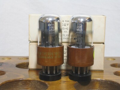 Sylvania USN 6SN7 WGTA Matching pair electronic tubes