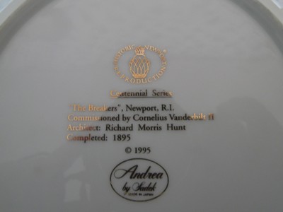 THE BEAKERS NEWPORT,R.I. 1995 CENTENNIAL SERIES ANDREA BY SADEK DISPLAY PLATE