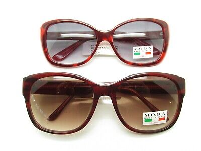 SET of 2 MODA Rx able Square Oversized SUNGLASSES IM103 IM107 red