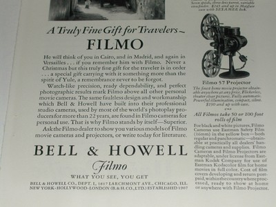 1929 Bell & Howell Filmo advertisement, FILMO 70-D Movie Camera