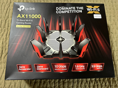 TP-LINK Archer AX11000 Tri-Band Wi-Fi 6 Gaming Router - Black/Red