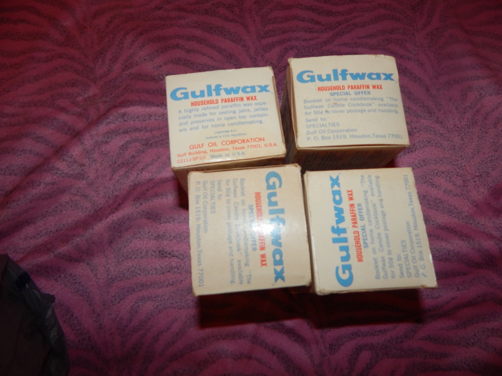 Gulfwax Gulf Wax Household Paraffin Wax Canning Jam Lot of 4