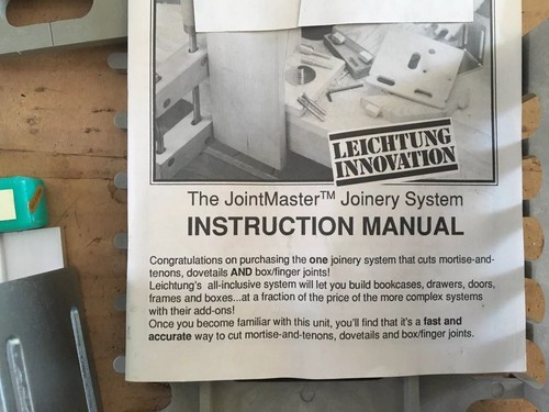 Shopsmith Mortise/tenion Dovetail Jig with manual