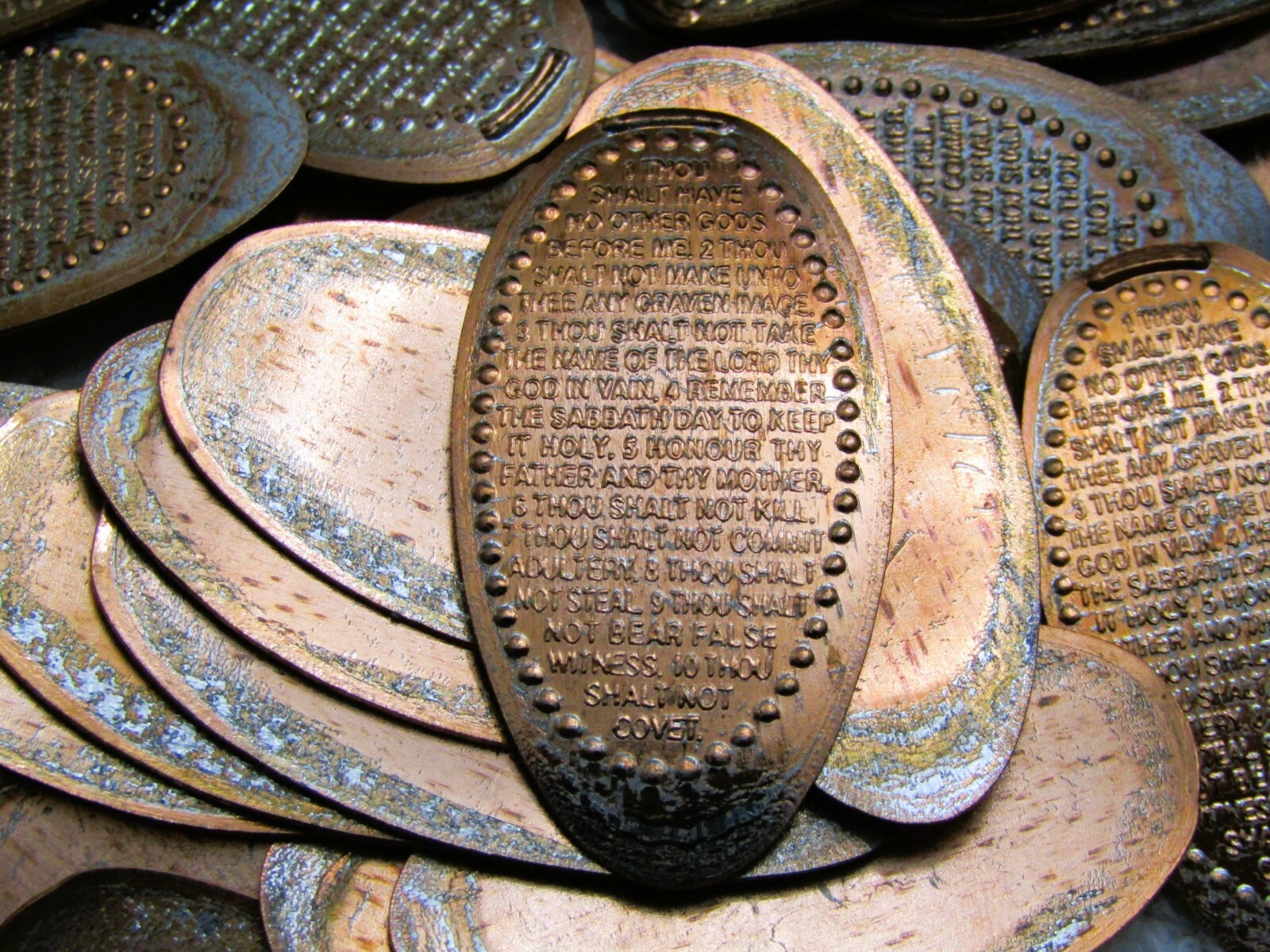 10 Commandments Elongated Penny 1 Cent Token