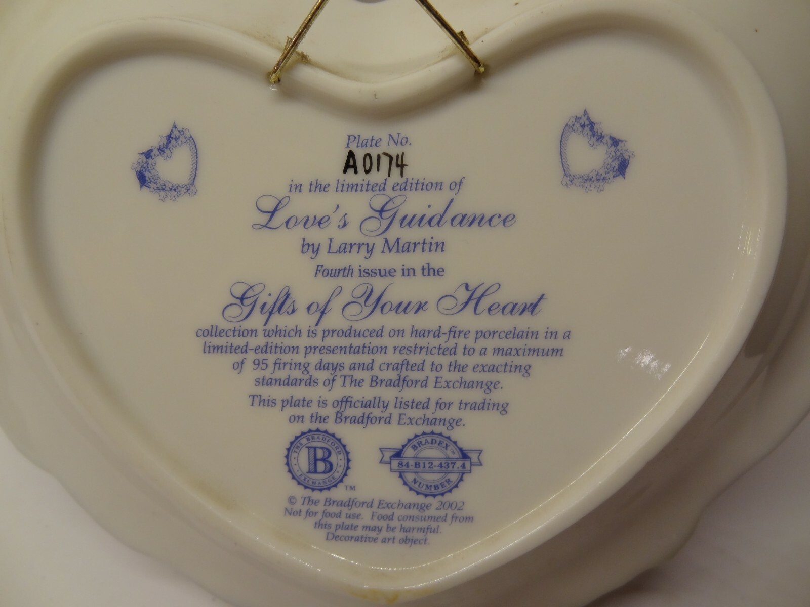 BRADFORD EXCHANGE LOVE'S GUIDANCE GIFTS OF YOUR HEART LIMITED EDITION PLATE