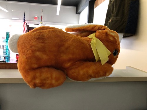 Vintage 1960's Orange Stuffed Easter Bunny Rabbit