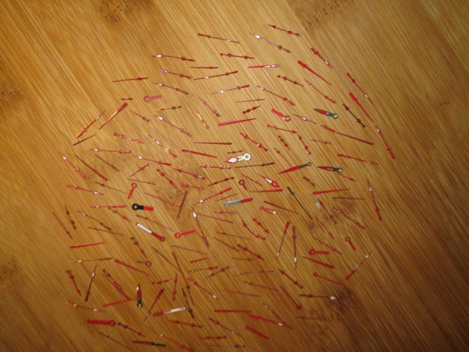 POCKET WATCH & WRISTWATCH PARTS LOT (RED) MINUTE HOUR & SECOND HANDS #15