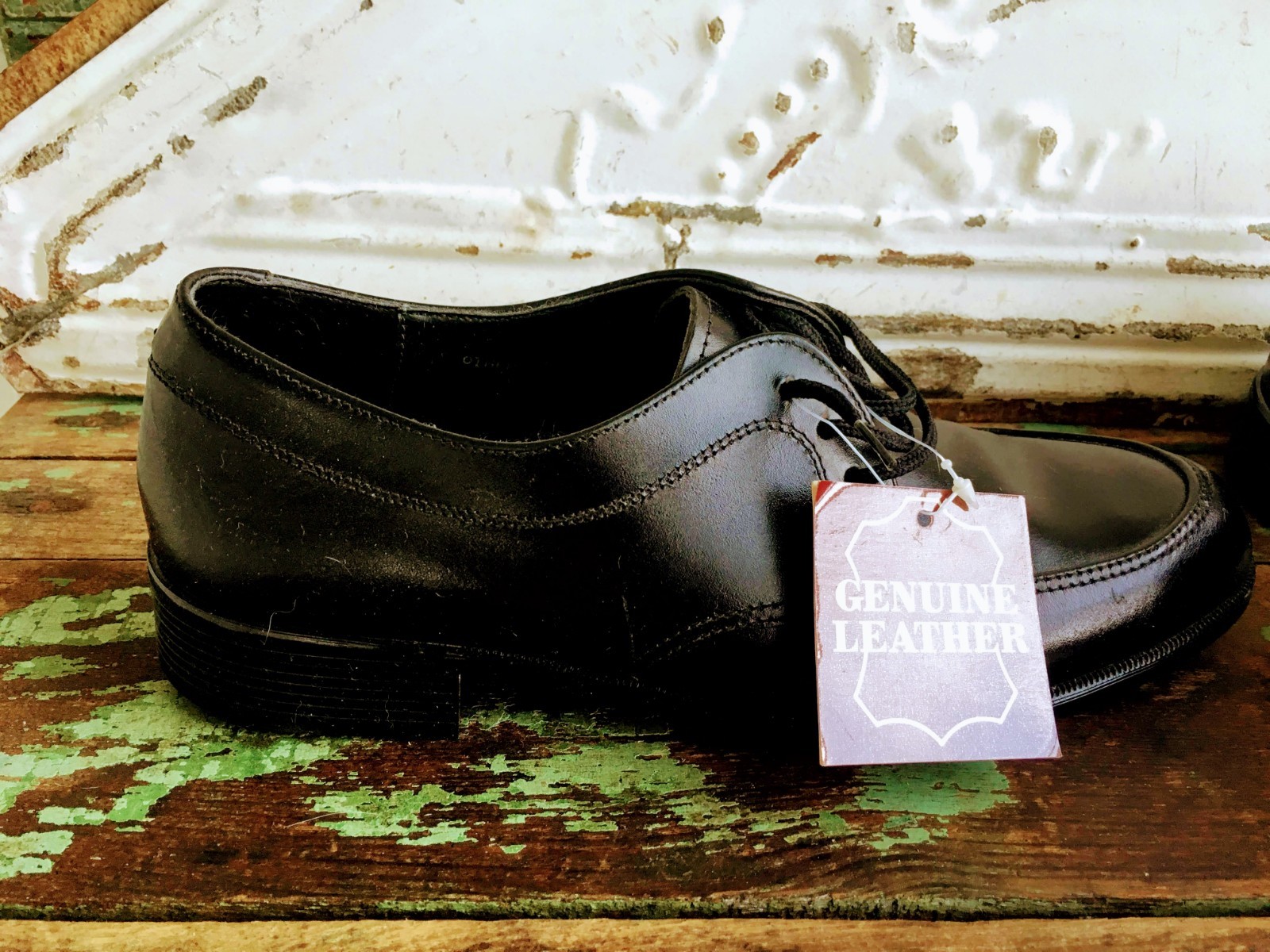 Vintage New Cranston Full Contour Dress Formal Black Shoes Shiny 7 1/2D