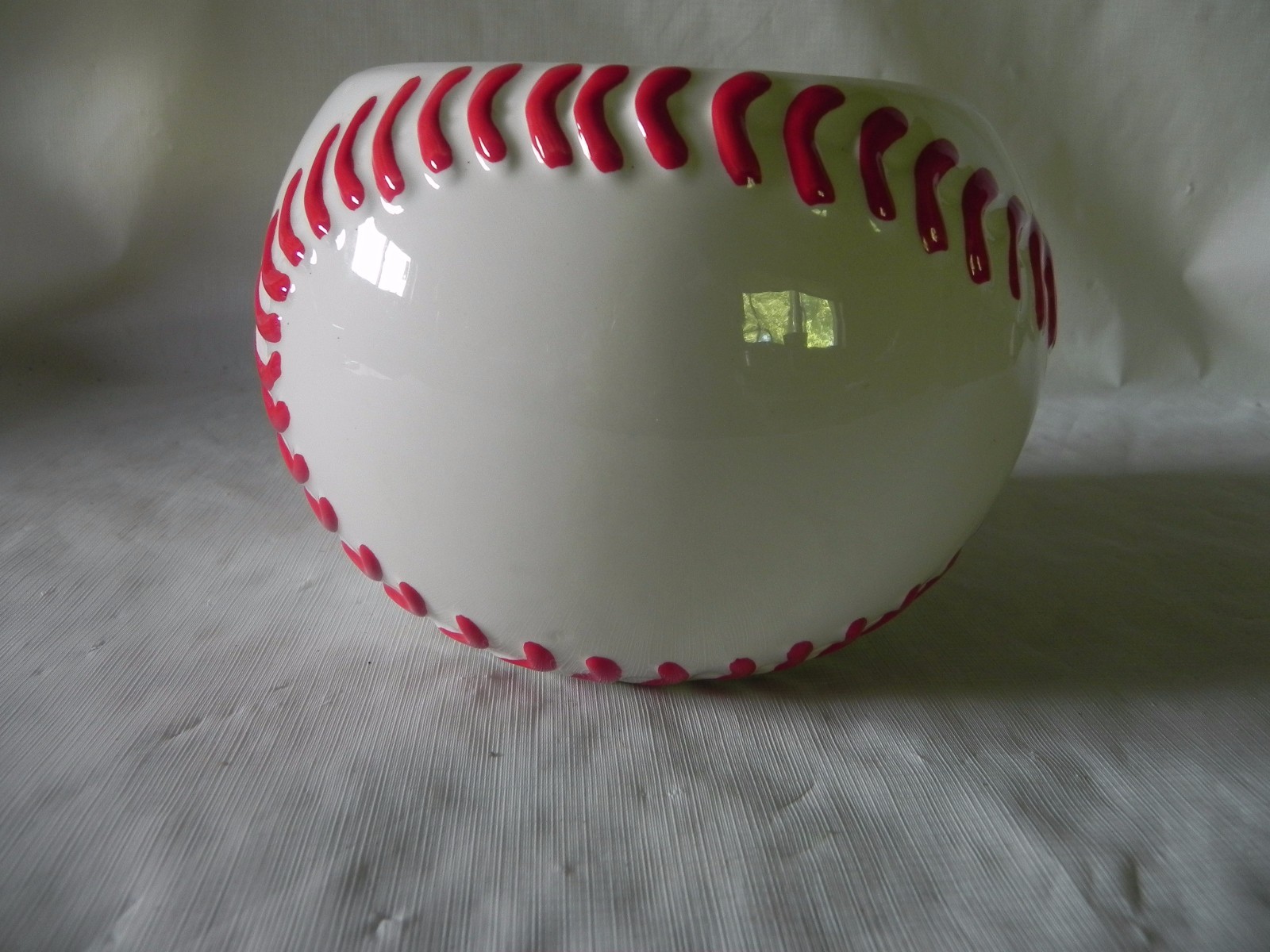 Baseball Bowl Candydish Home&garden Red White Planter Flowers Display Container