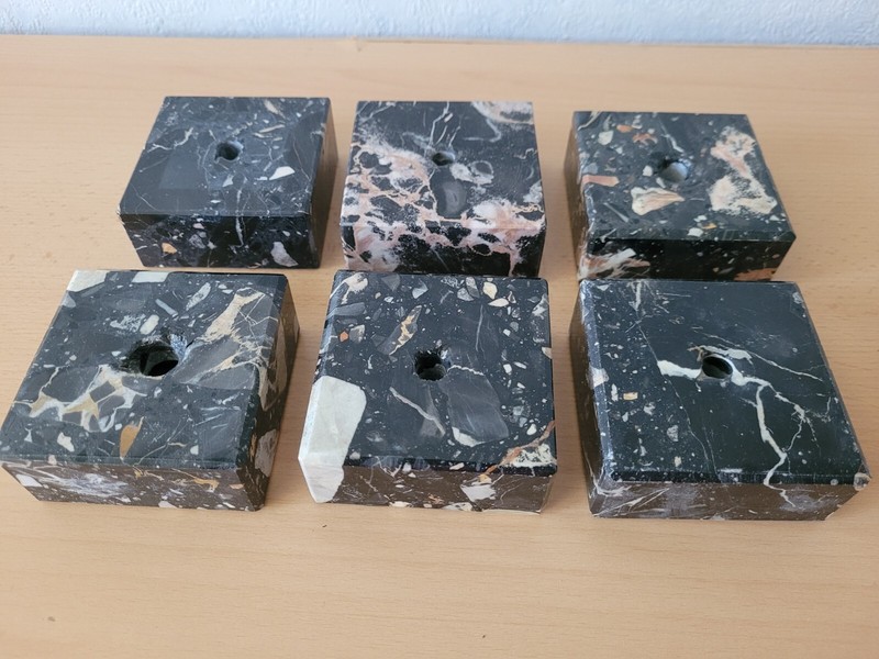 6 WunderschÃ¶Ne Mehrfarbige Marmorsockel FÃ¼R Eine BÃ¼Ste/Skulptur, 7 X 3 Cm.