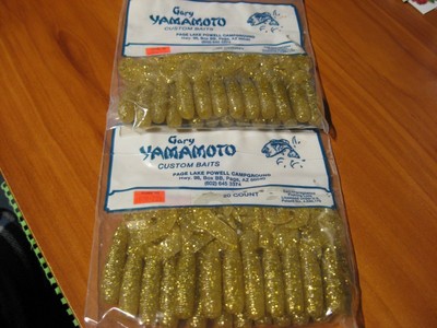 Hula Grubs 4/" 9410-149 Root beer W//Gold Flake Gary Yamamoto Lot of 12 packs