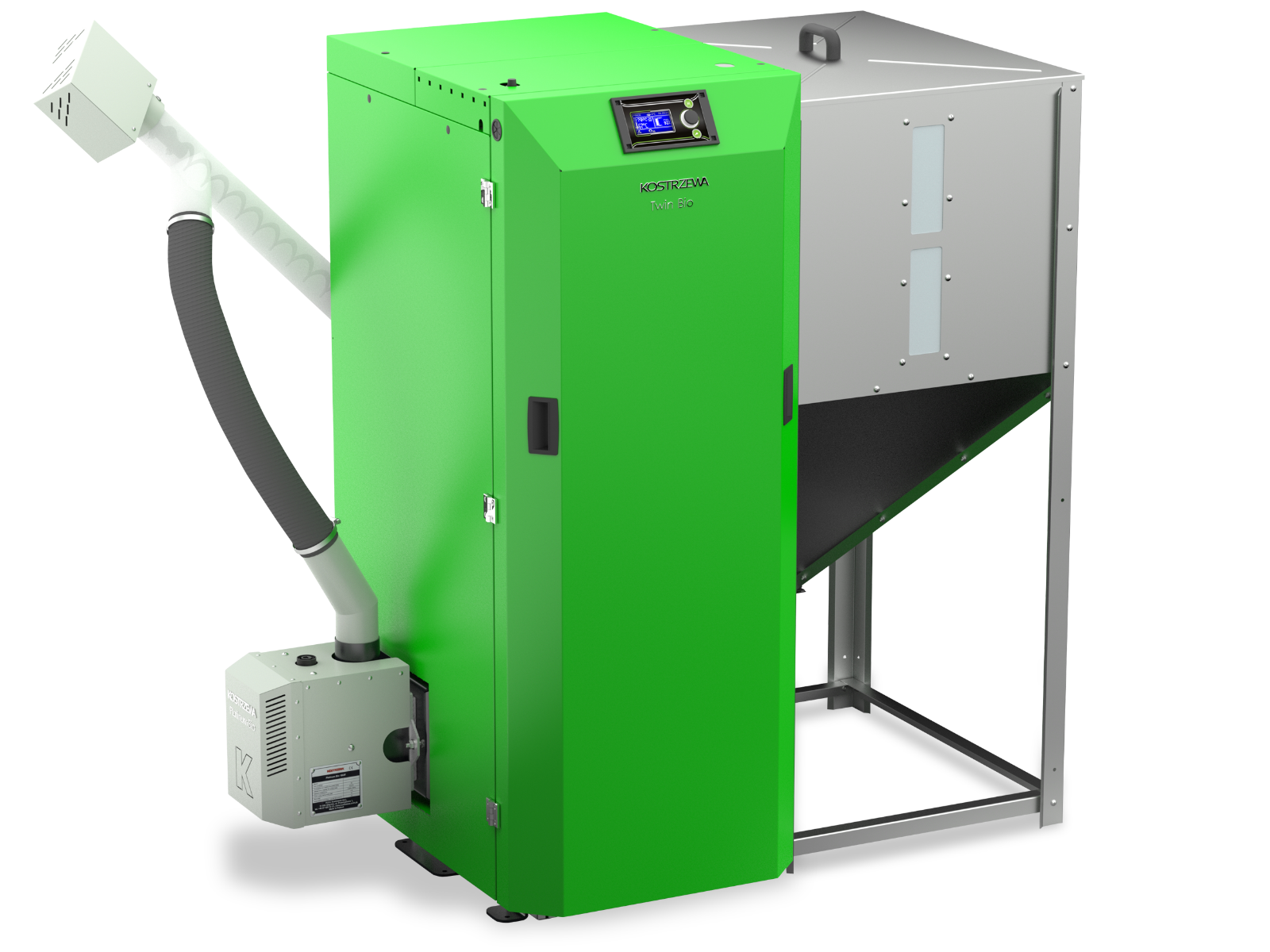 Pelletkessel KOSTRZEWA TWIN BIO 24 kW BAFA förderfähig Pelletheizung