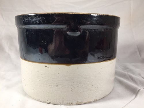 Primitive Late 1800’s Salt Glazed Crock Vintage Pottery Crock