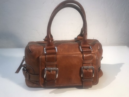 【archive】90s Gold-buckles Leather bag 1990s Vintage Michael Kors Saddle leather Handbag With
