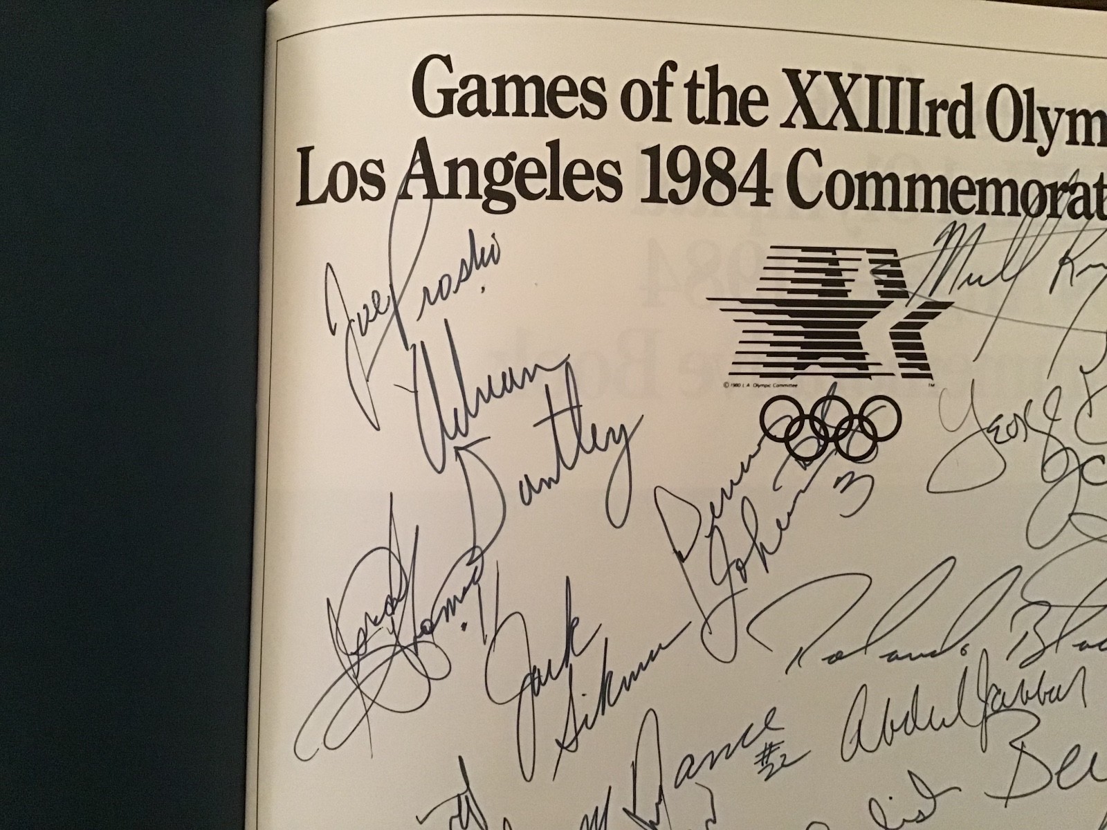 1984 Olympic book VINTAGE Signed by 1985 NBA All Stars - Michael Jordan Rookie!