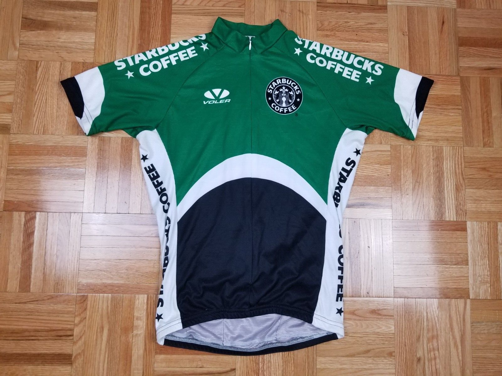 VINTAGE STARBUCKS COFFEE GREEN CYCLING BIKE JERSEY MDEIUM | eBay