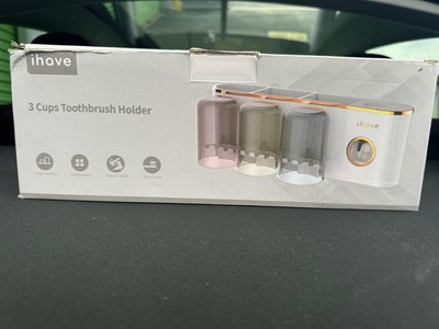 ihave 3 Cups Toothbrush Holder & Toothpaste Dispenser Set - New