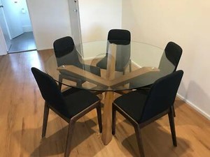Round Glass Dining Table with 6 chairs | Dining Tables | Gumtree