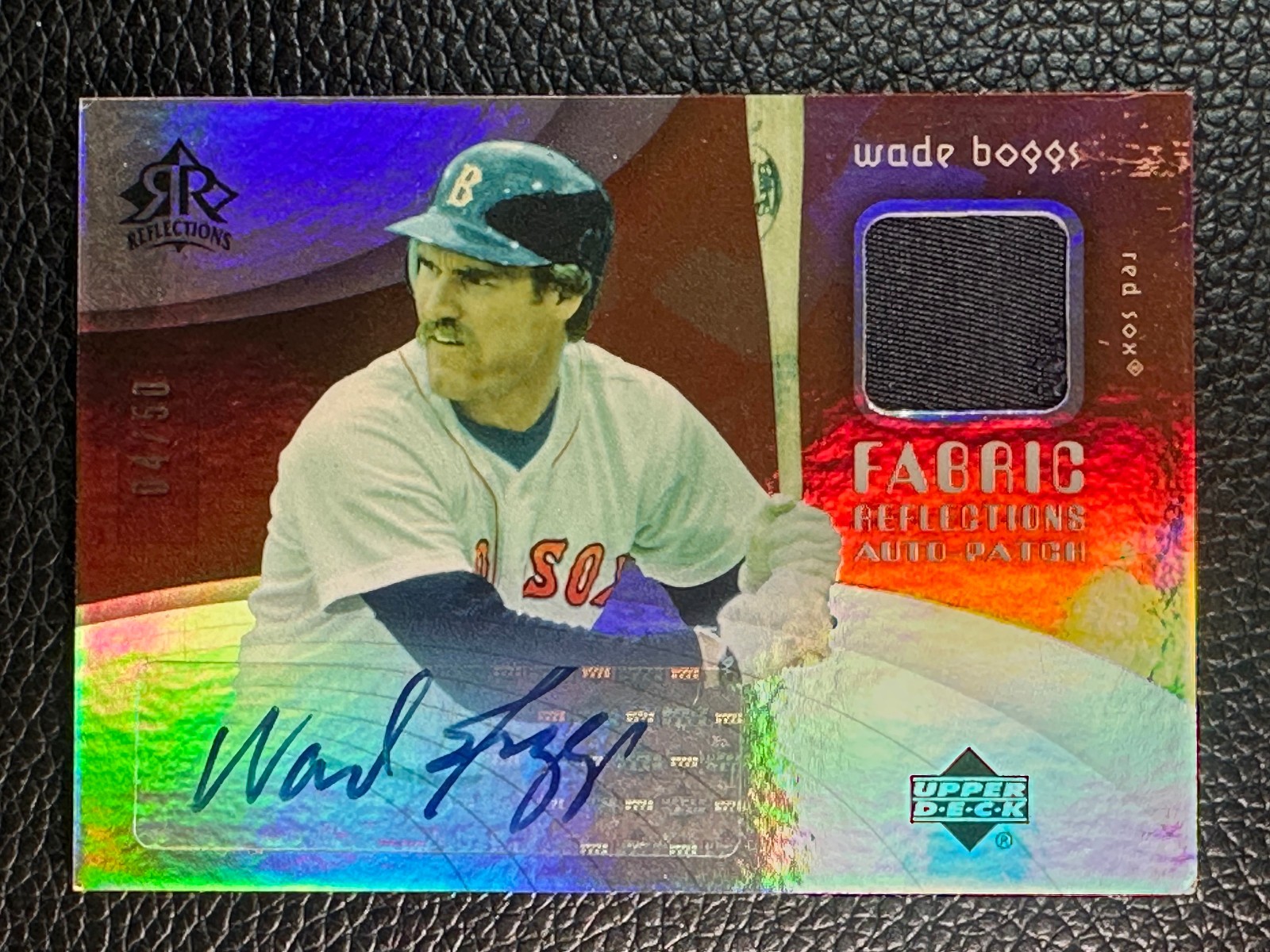2005 Upper Deck Reflections Fabric Reflections Wade Boggs 4/50 Auto Jersey