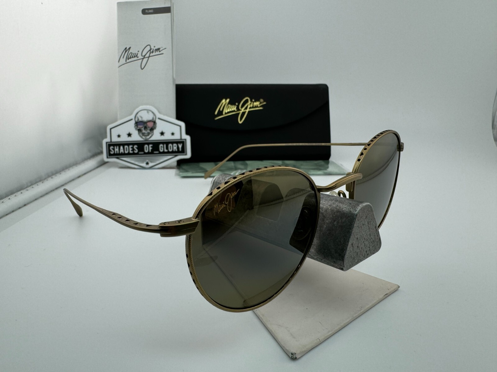 Pre-owned Maui Jim North Star Mj 757-16m Gold W/ Hcl Bronze Polarized Round Sunglasses