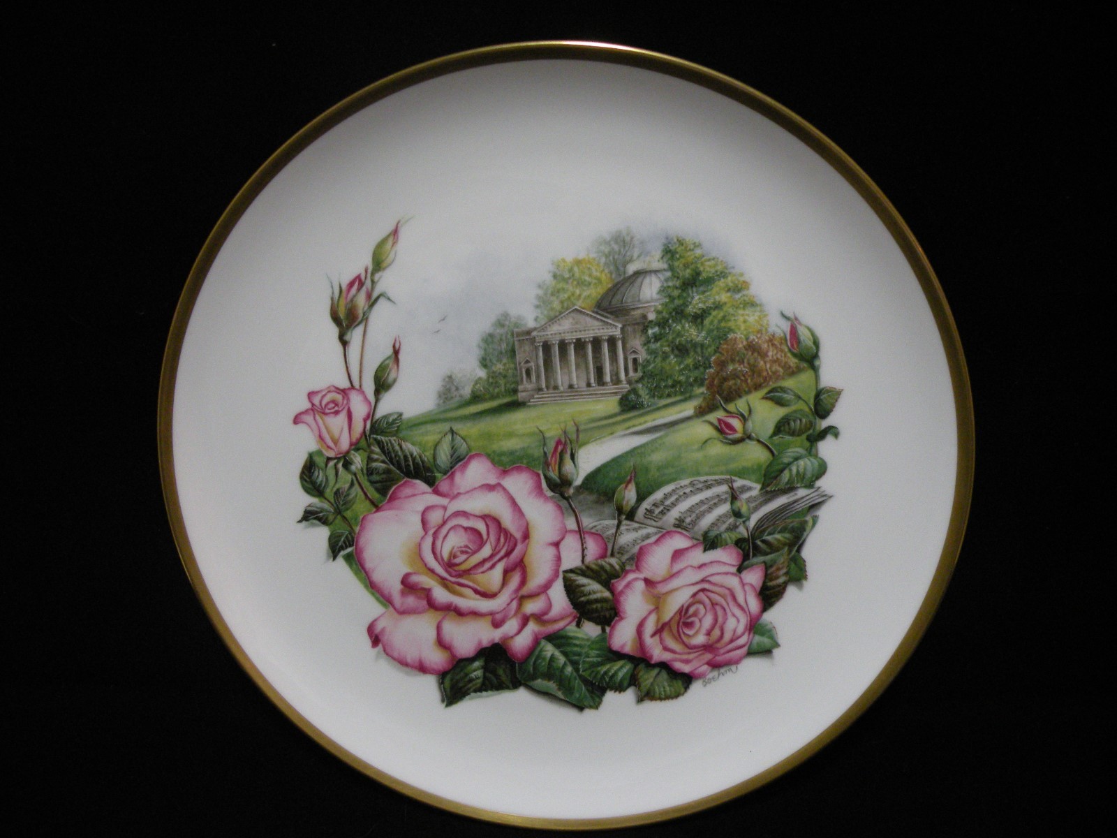 Boehm Collector Plate Handel Tribute Royal National Rose Society Malvern England