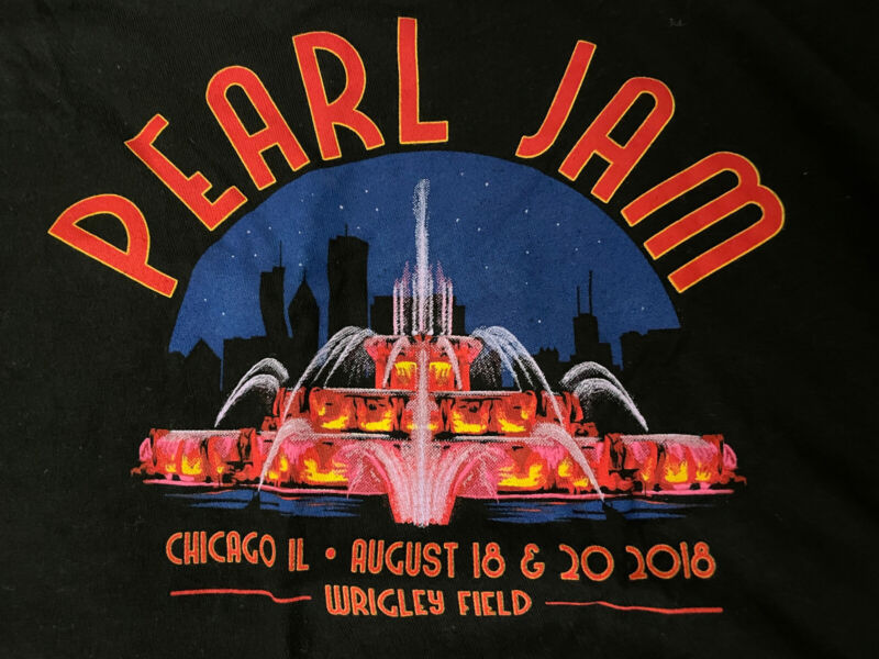 Pearl Jam t-shirt chicago wrigley 2XL raglan xxl 2018 pj concert tour baseball