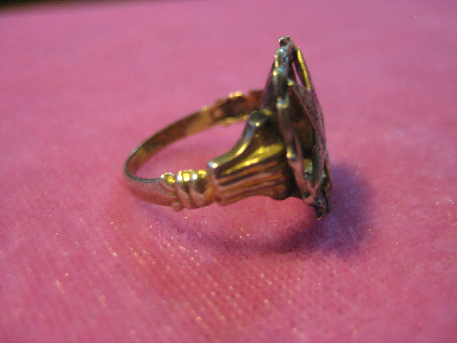 Ladies Woman's EASTERN STAR RING Free Mason Masonic 10 K Gold Enamel Size 3 1/2