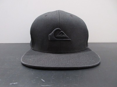 Quiksilver Hat Cap Snap Back Black Surfing Surfer Surf Baseball Adjustable Mens