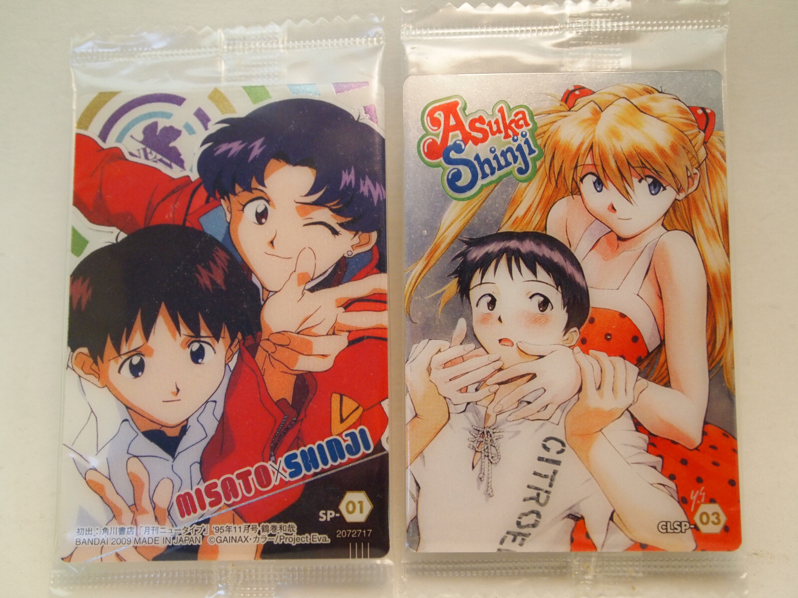 2pc Neon Genesis Evangelion Asuka & Shinji / Misato Card 2pc Neon Genesis Evangelion Asuka & Shinji / Misato Card