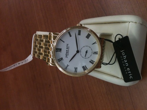 Pre-owned John Eric Johan Eric Men's Watch Je-h1000-02-001b Holstebro Seconds Subdial Yellow Gold Ip