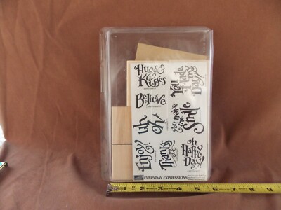 Everyday Expressions Set of 8 Unmounted Rubber Stamps Stampin Up! NIB