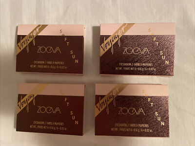 Lot of 4 Zoeva Voyager SOFT SUN Eyeshadow Palette Mini Size 6 Shades