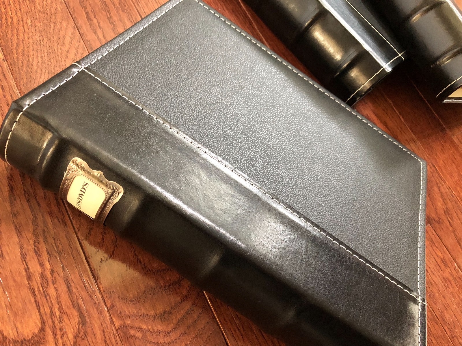 Lot of 3 Leather DVD/CD Cases - Black, Album Style, Holds 100+ Discs - EUC!!!