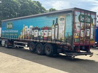 3.8m low hight curtain side trailer front and rear lift axles 
