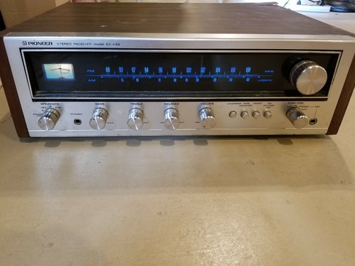 Vintage Pioneer SX-434 AM/FM Stereo Receiver Wood Cabinet