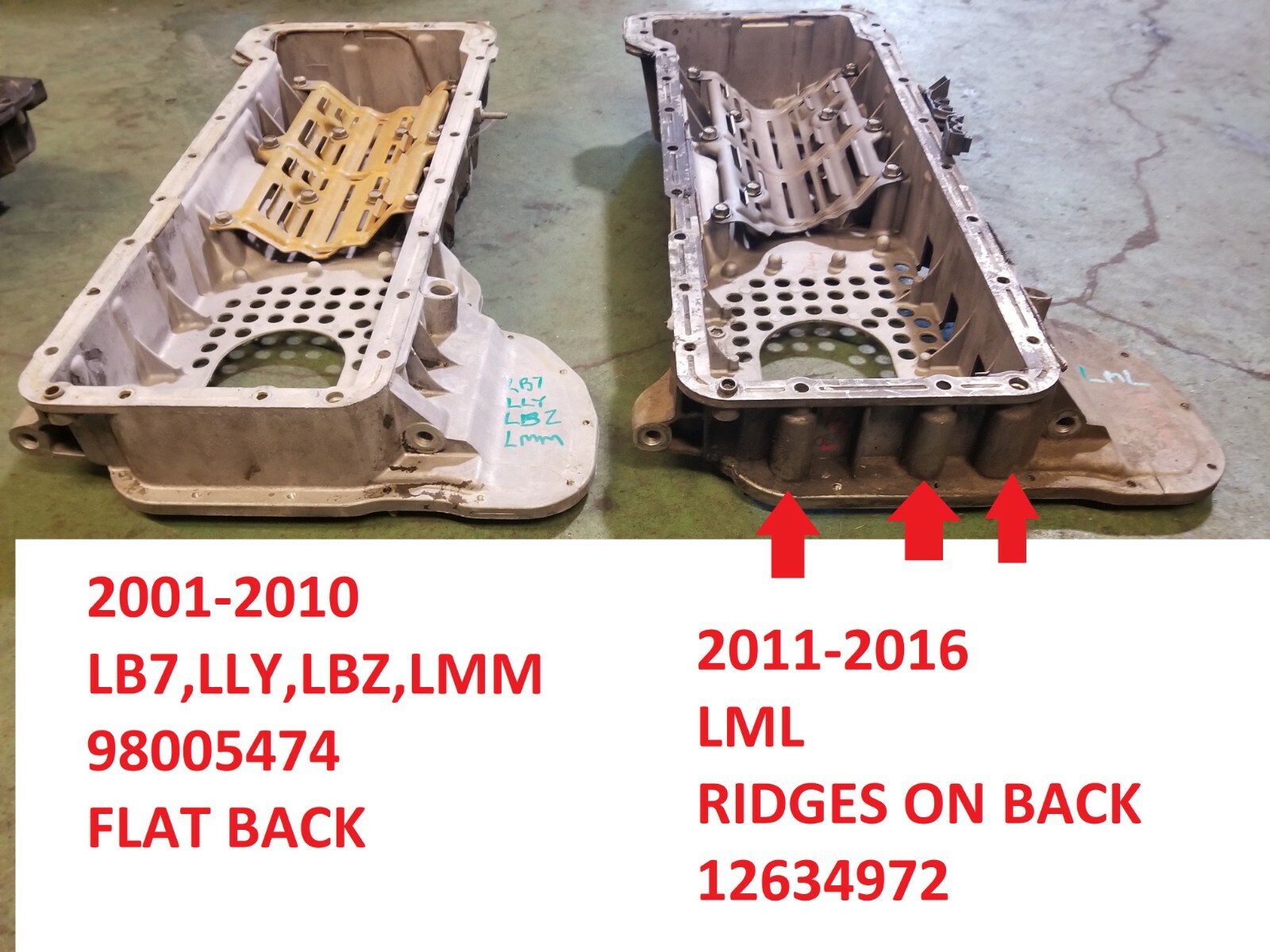 12634971 2011-2015 UPPER OIL PAN CHEVROLET Duramax 6.6l 6.6 LML ref511 - Picture 4 of 12