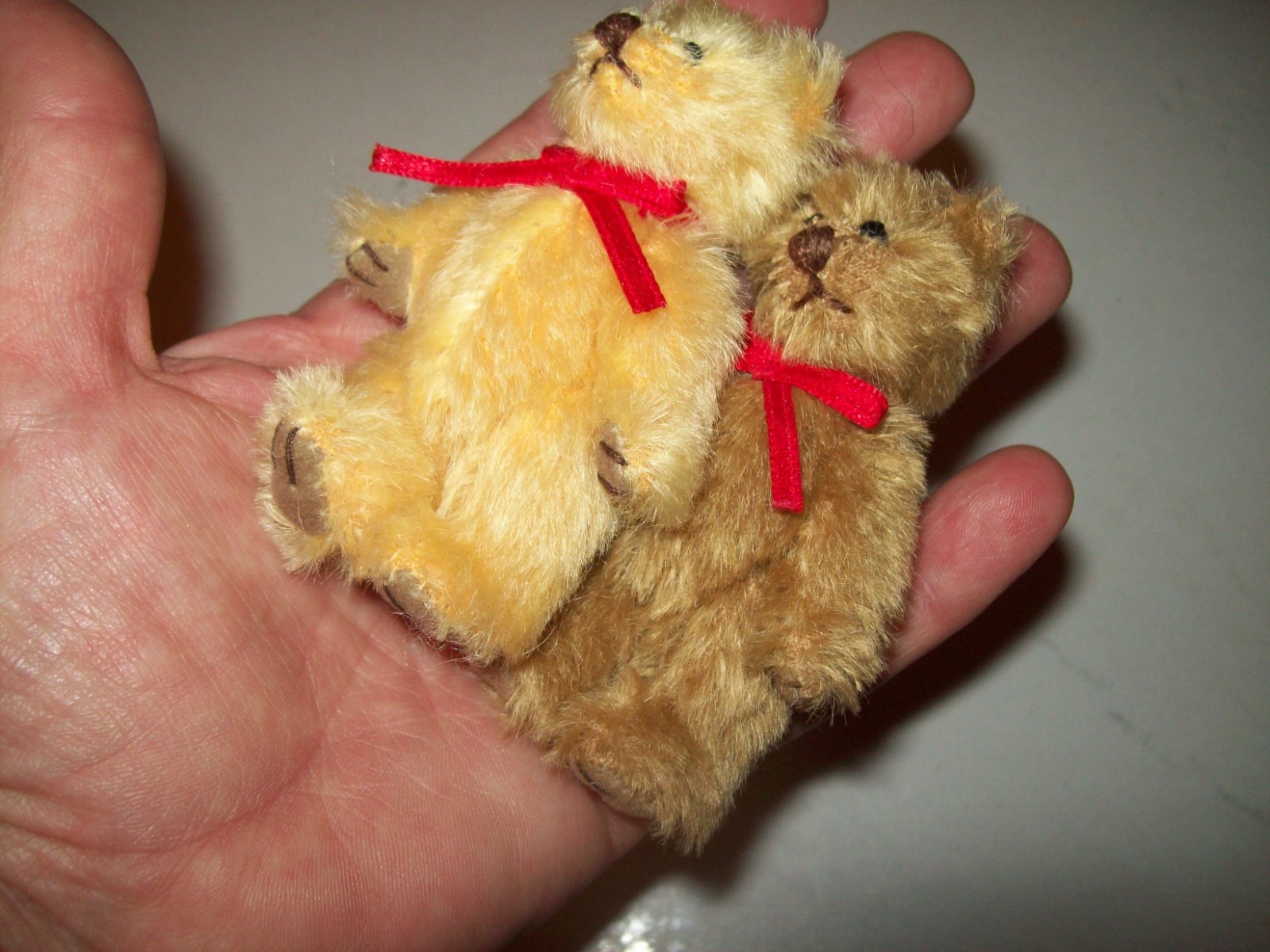 2-Vintage Miniature Mohair Teddy Bears Theo
