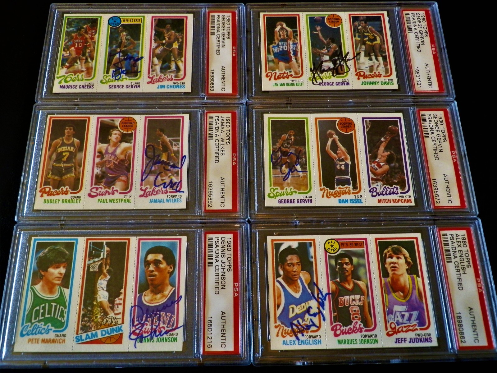 (167) 1980 Topps NBA Basketball Autographed HOF Set Lot Auto 1980-81 PSA/DNA