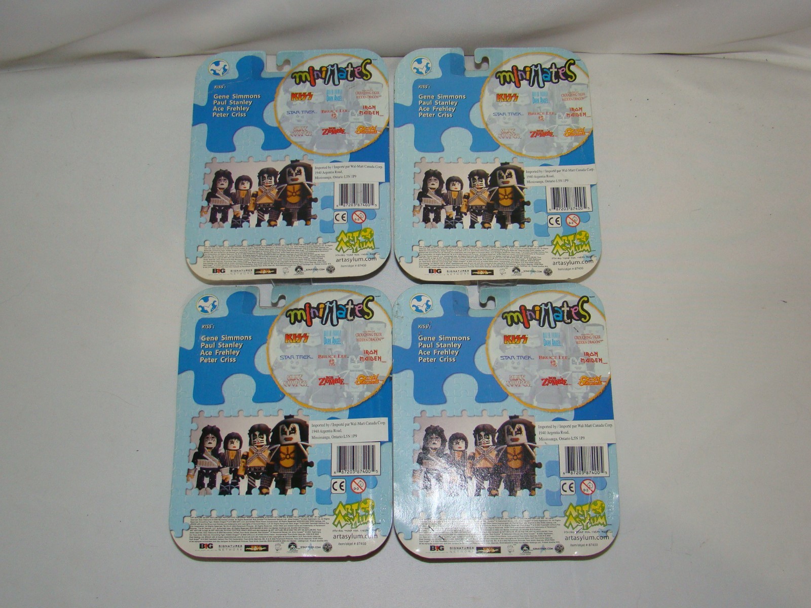 B29 KISS MiniMates complete set of 4 figures- Gene, Paul, Ace, & Peter- New 2002