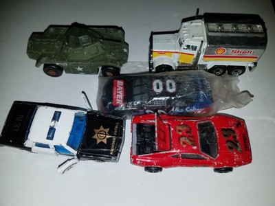 Matchbox cars, vintage 5 car lot, mixed die cast metal and plastic